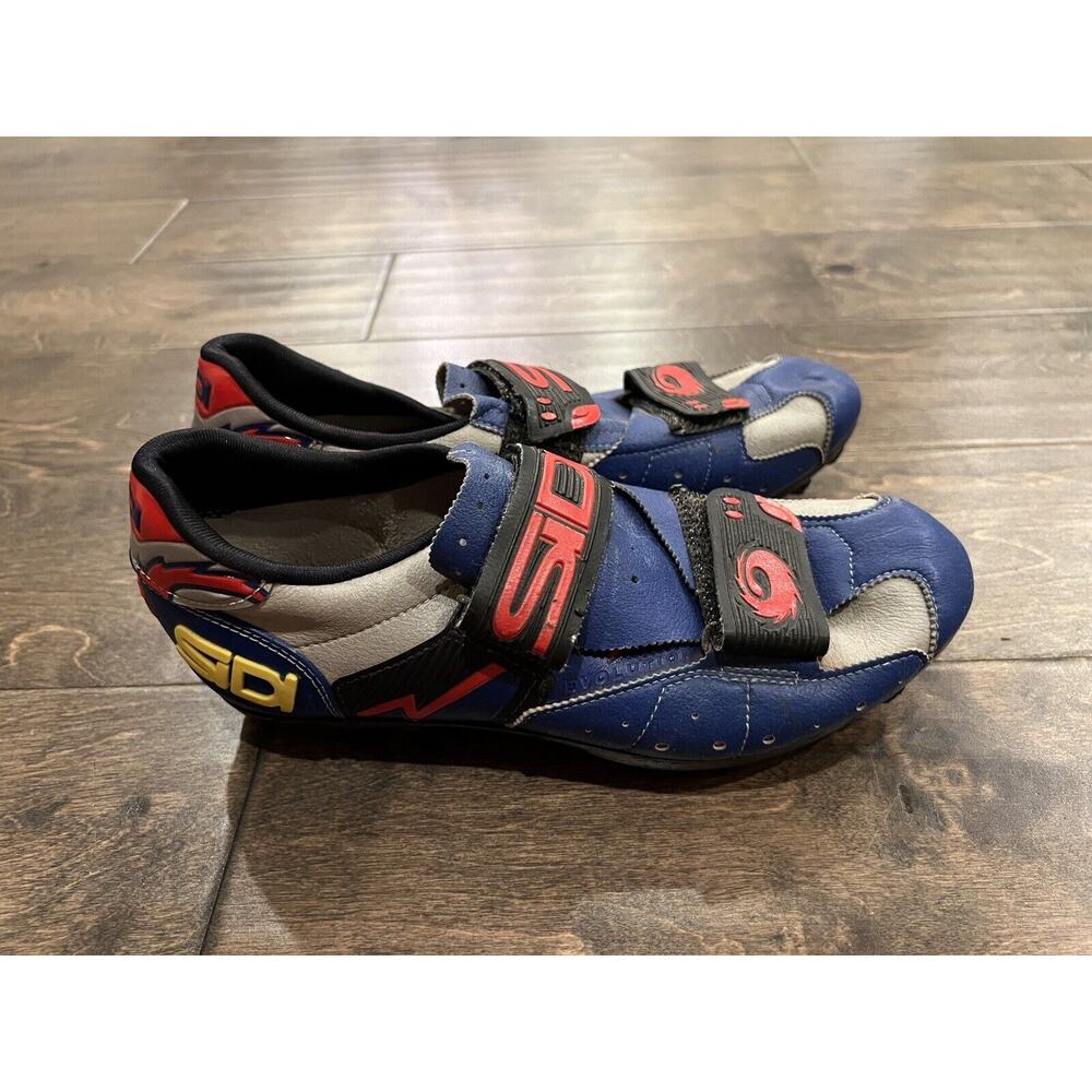 SIDI Airplus Road Cycling Bike Shoes Size EU40 US 7.5 Blue Silver Made In ITALY - Picture 4 of 10